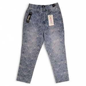 Simple Society Paisley Design Super High Rise Straight Leg Jeans Juniors Size 9